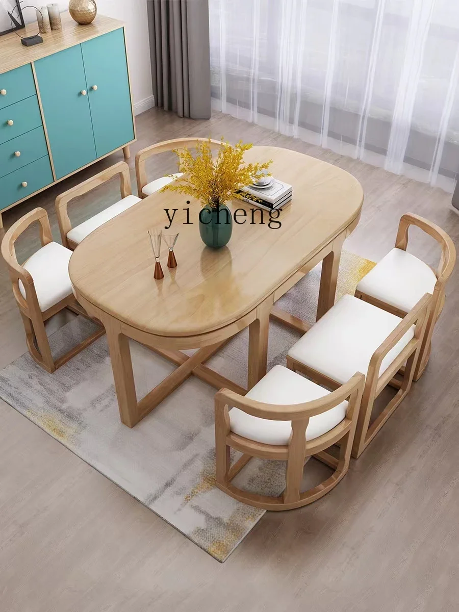 u3 Solid Wood Small Apartment Restaurant Simple Modern Household Dining Table Light Luxury Rectangular Dining Table and Chair