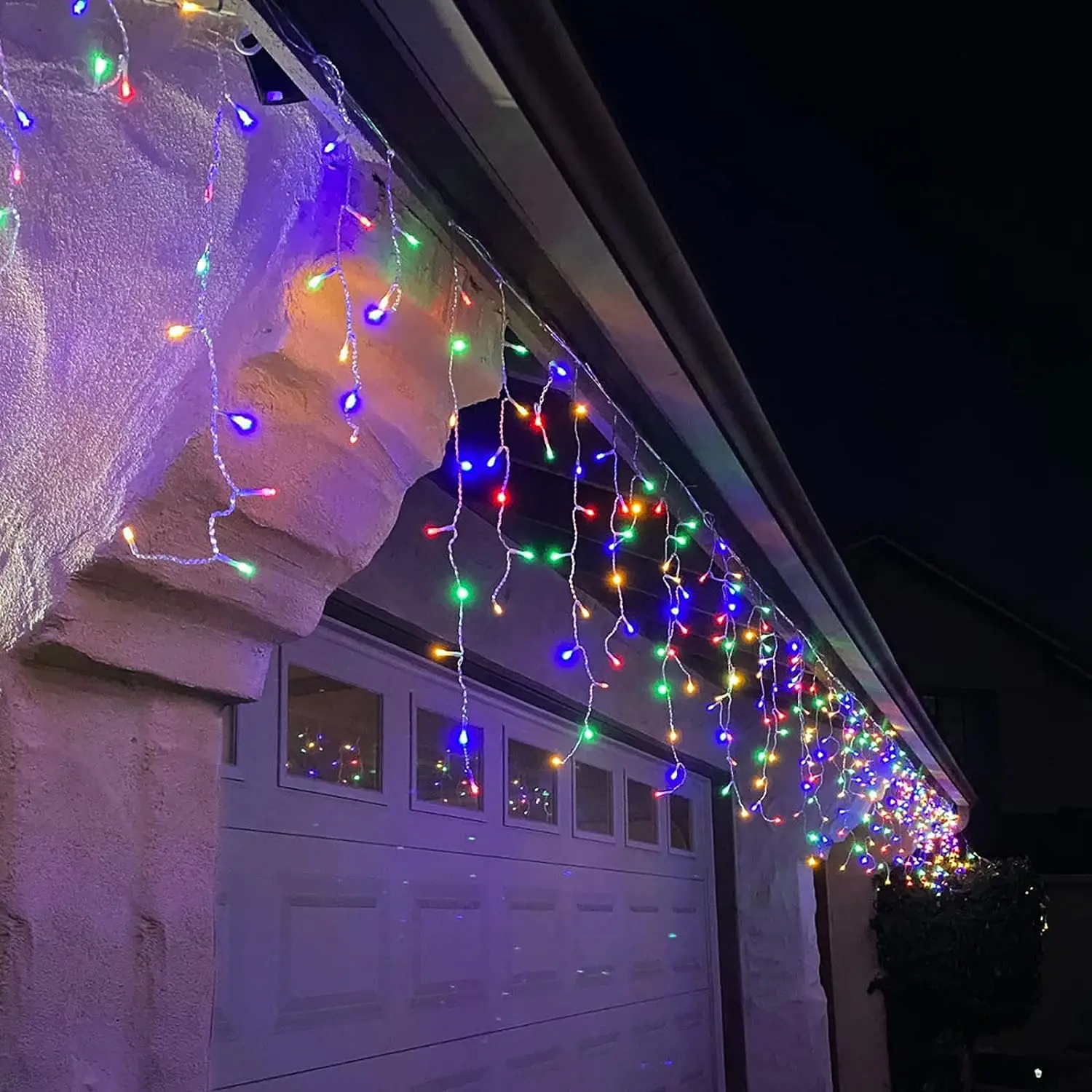 Cadena de luces Led de carámbano, guirnalda de calle en la casa, 8 modos, luces de Navidad al aire libre, decoración de Navidad de Año Nuevo, 4m, 20m