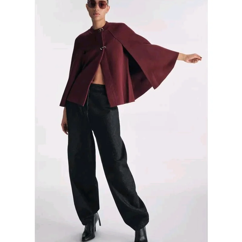 

Spring New Arrival Women's Lazy Sle Cloak Design round Ne Long Sve Knitted Coat Outerwear Polyester Fiber Commute Sle