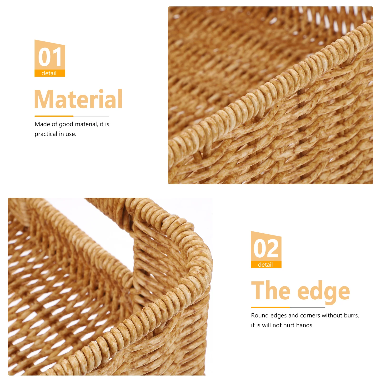 

Rustic Double Handle Woven Storage Basket For Home Desktop Kitchen Organizing Sundry Container Multipurpose Household