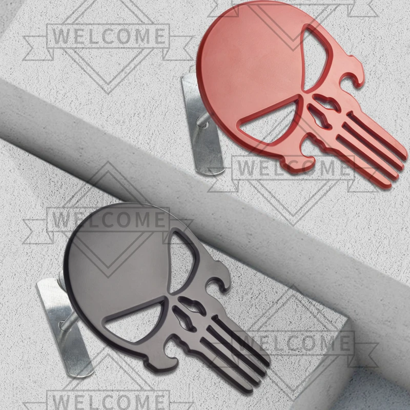 지프 랭글러 레니게이드 체로키 오버랜드 액세서리, 3D 자동차 스티커, 스컬 프론트 그릴 엠블럼, 자동차 바디 배지, 트렁크 데칼