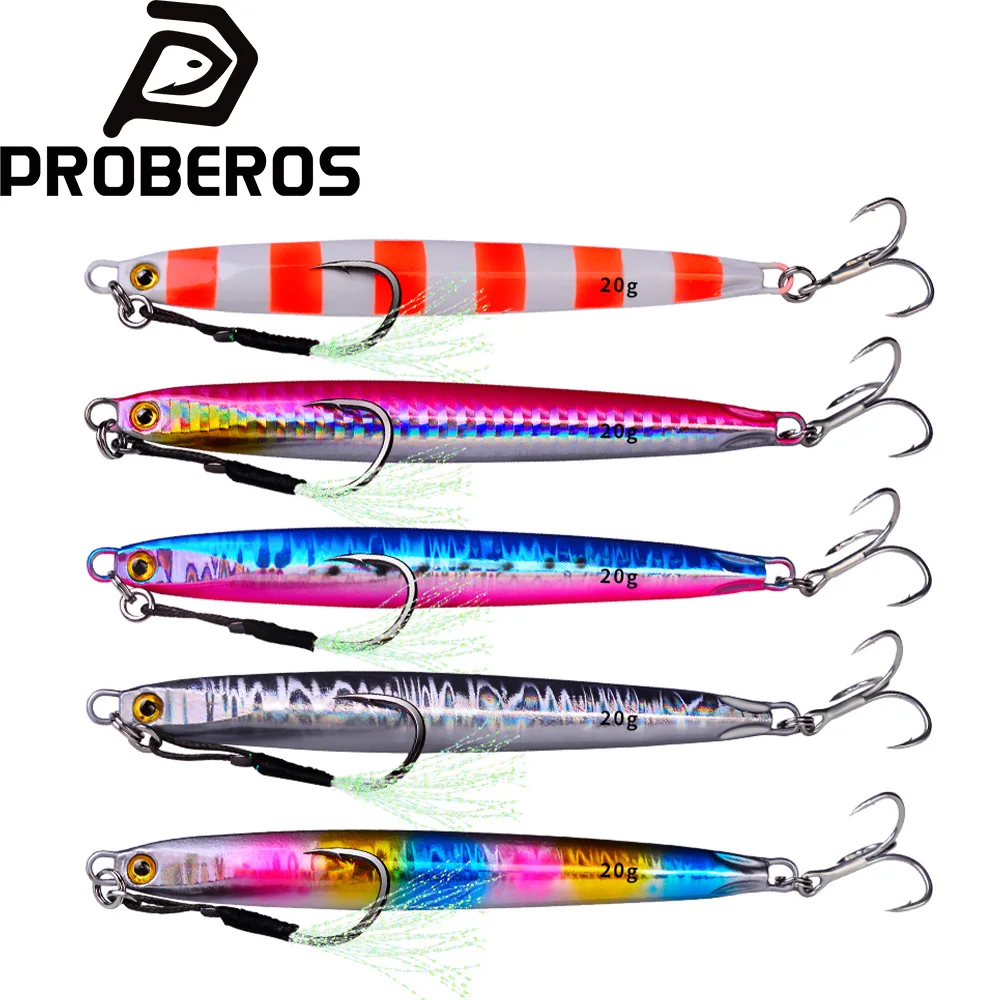 

PROBEROS 1pc Metal Casting Jig 10G 30G 40G 60G Shore Drag Cast Jigging Spoon Fishing Lure Artificial Bait Tackle Lures Fishing