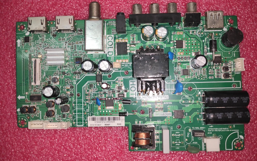 

Free shipping! TP.MS3663W.PB782 3MS663U0 Three in one TV motherboard tested well 50w for st3151a07