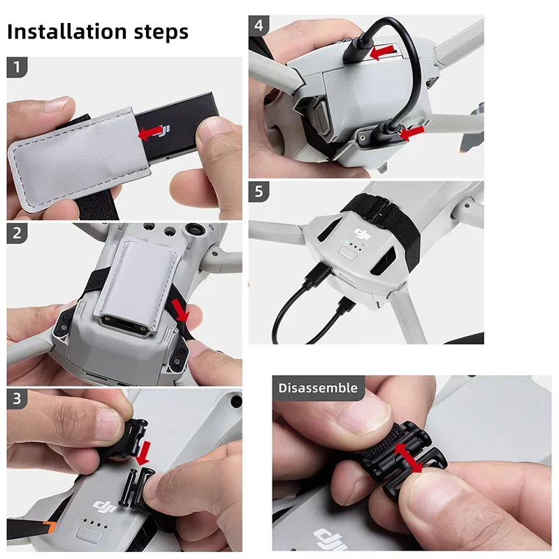 Fixed Straps for DJI Cellular 4G Module Mount with Data Cable for DJI Mini 3 / Mini 3Pro /mini 4pro Drone Accessories