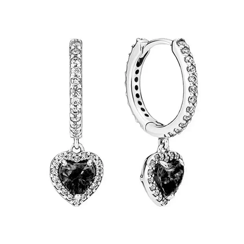Herzförmige, funkelnde Ohrringe aus 925er Sterlingsilber als Überraschungsgeschenk für Frauen – Detail 11