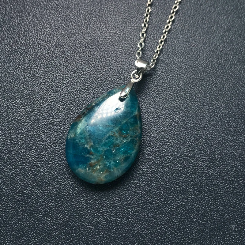 CSJ Natural Apatite Pendants Sterling 925 Silver Gemstone 17*25mm Divination Spiritual Meditation Fine Jewelry for Women Gift