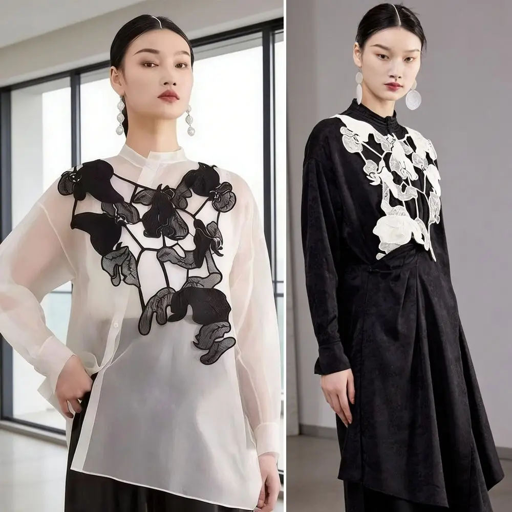 

High Waist Lace Midi Skirt Hollow Flower Tassels Embroidered Flower Lace Drawstring Skirt Harajuku Irregular Side Slit