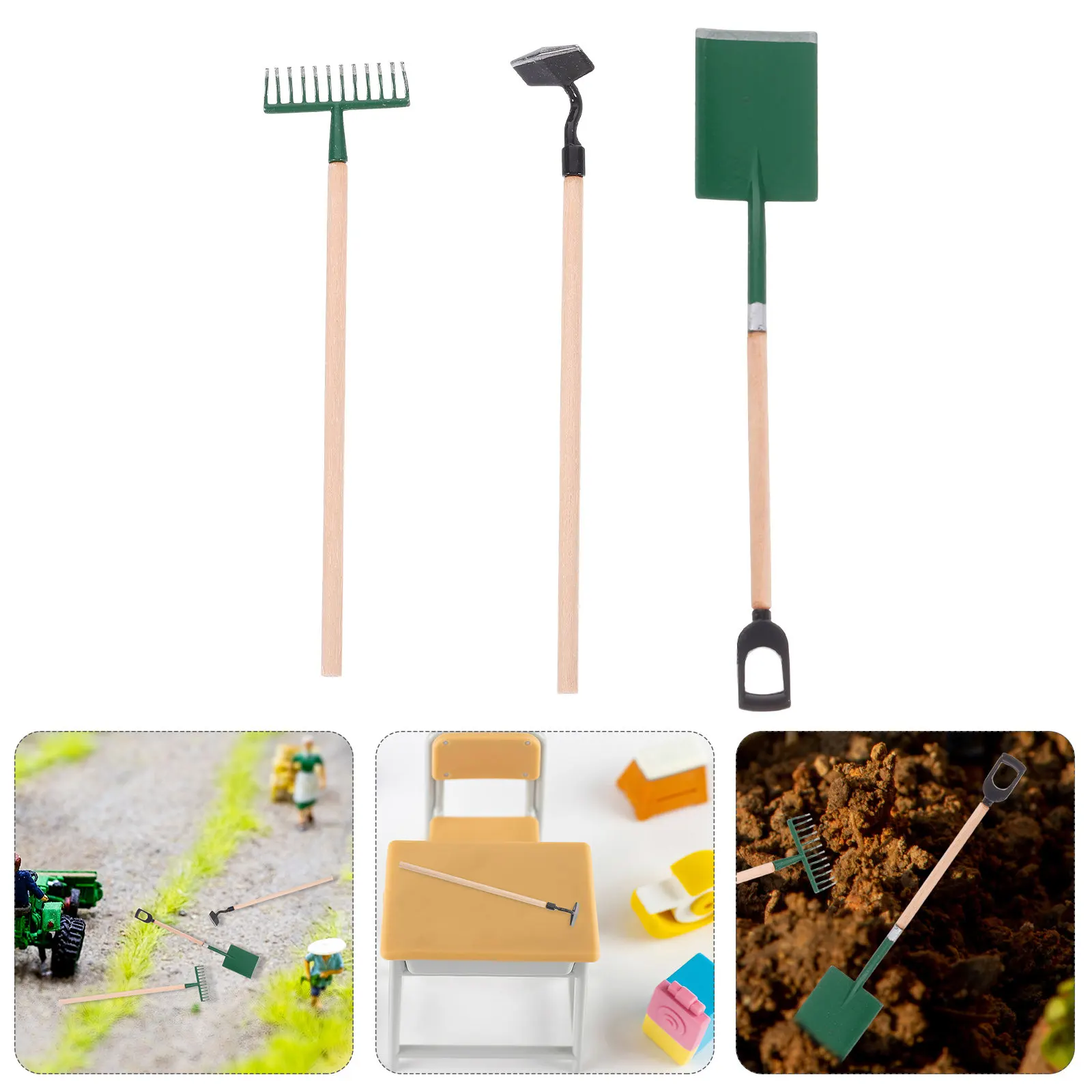 3pcs Mini Garden Tools Kit for Kids – Spade, Rake, Hoe – Durable Playset to Boost Cognitive Skills & Outdoor Fun
