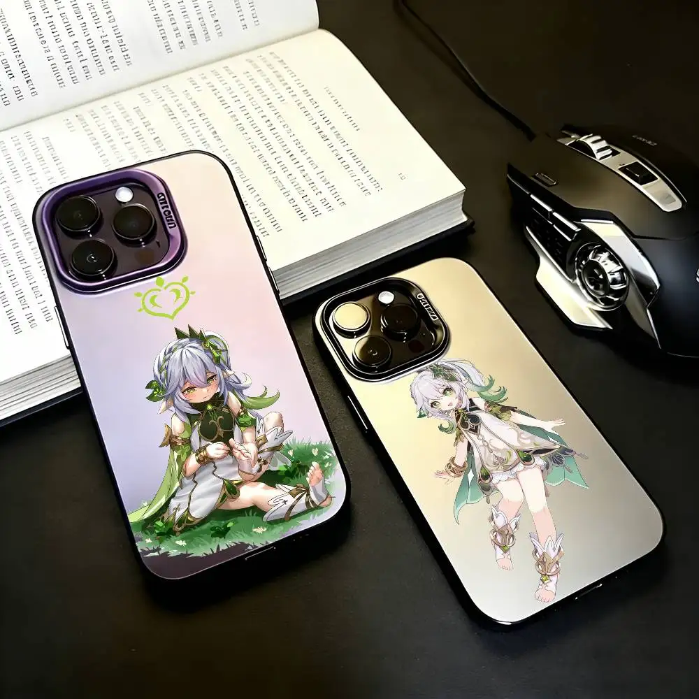 

N-Nahida Genshin Impact Black Candy silver phone case Phone Case For iPhone17,16,15,14,13,12,11 Plus,Pro Max