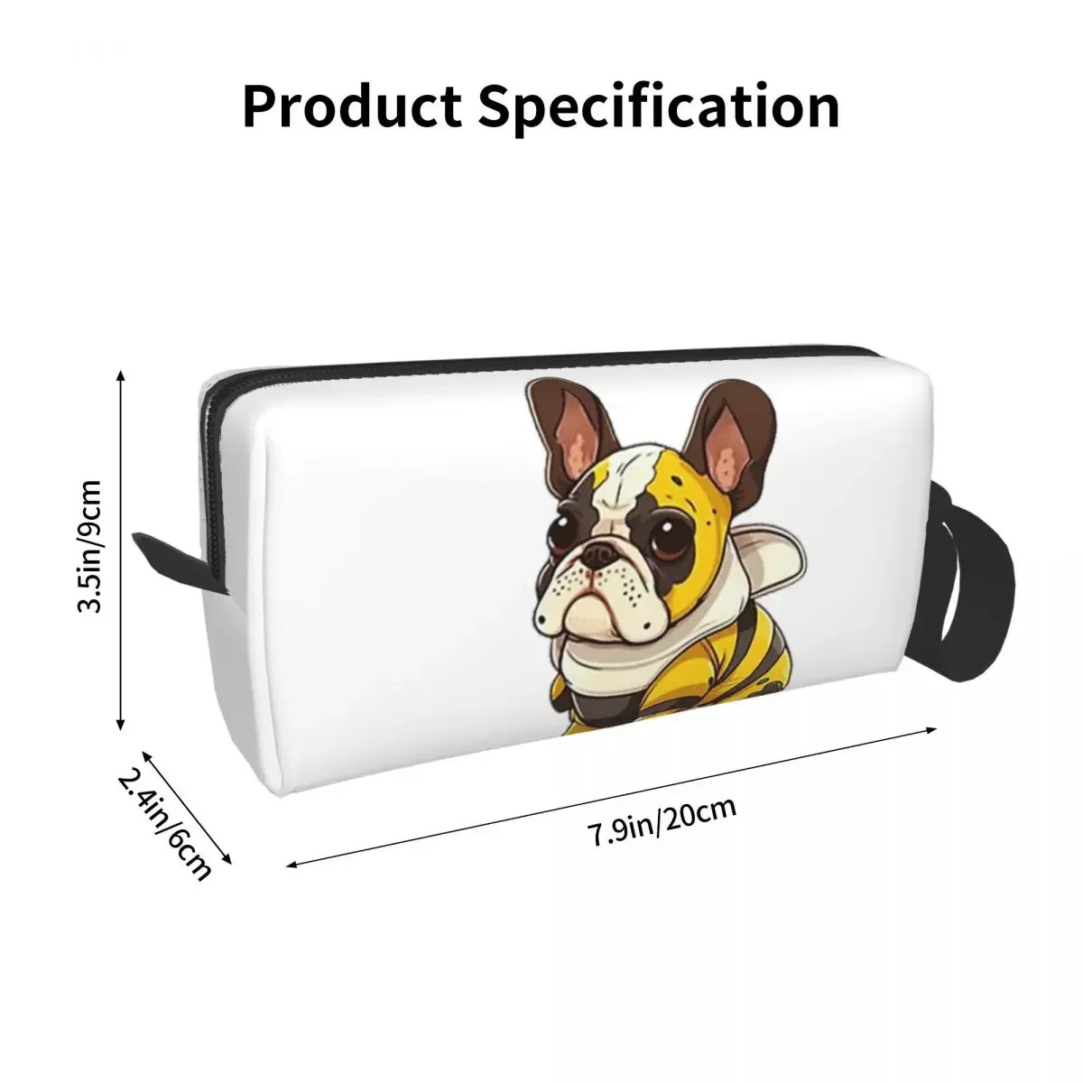 Frenchie The Bee French Bulldog Pencil Cases Large Capacity Pen Bags Pen Box Pencil Pouch For Boys Girls Stationery Makeup Bag