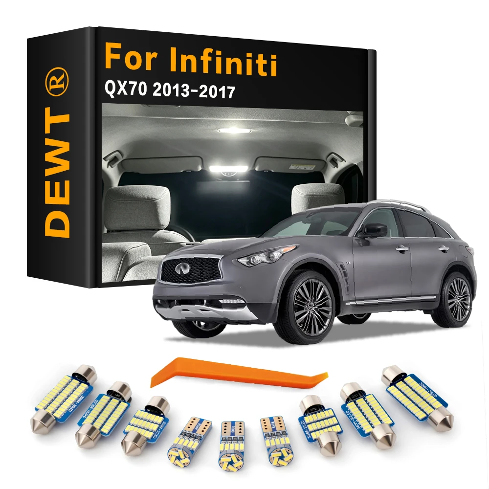 20Pcs For Infiniti QX70 2013 2014 2015 2016 2017 Car LED Interior Dome Light Kit Sunvisor Trunk Bulb Canbus
