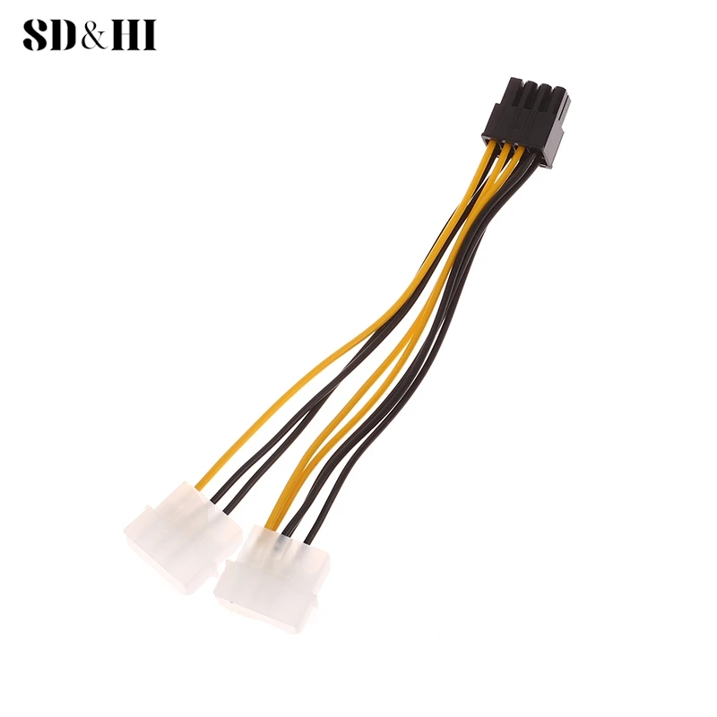 

1Pc 17cm Dual 4Pin To 8Pin Video Card Power Cord Y Shape 8 Pin PCI Express To Dual 4 Pin Graphics Card Power Cable