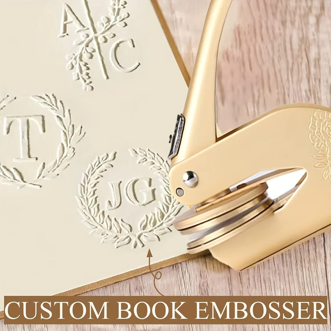 Personalized Monogram Embosser, 16 Designs, Custom Initials Embosser, Wedding Stamp, Napkin Embosser,Custom Your Logo
