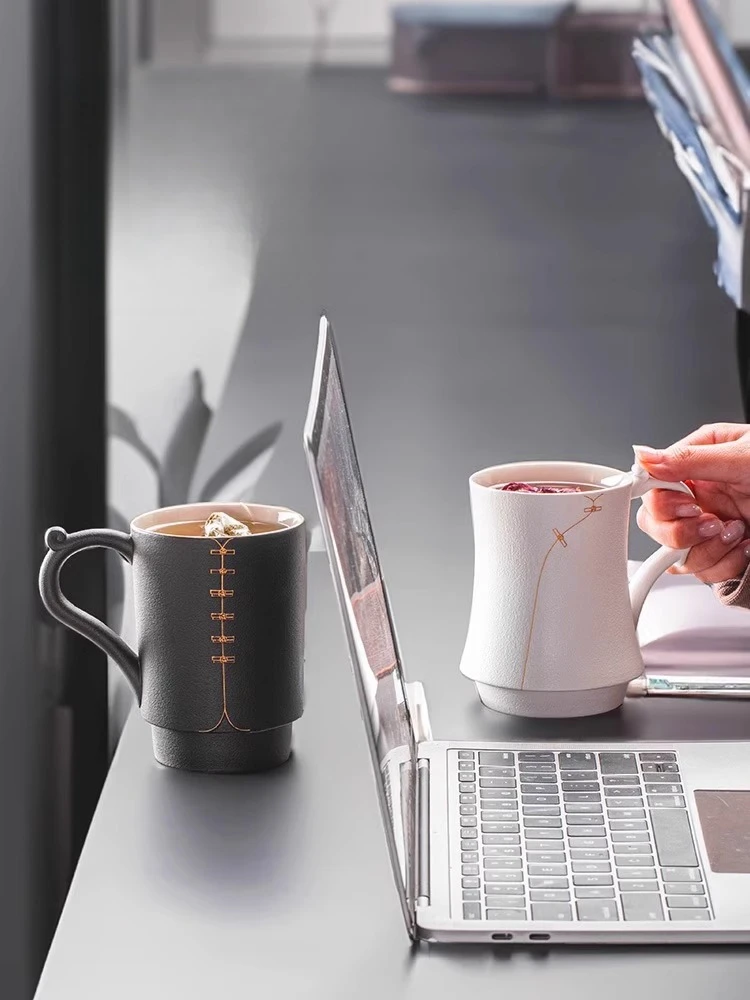 Becher Keramiktasse Paar großes Fassungsvermögen