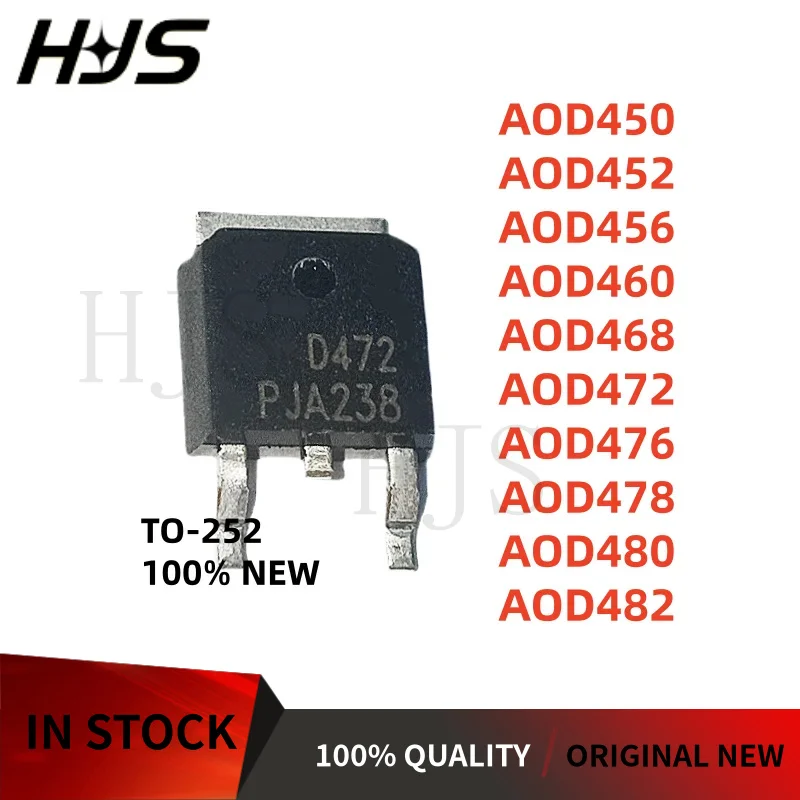 10Pcs/lot new AOD476 AOD452 AOD478 AOD450 AOD482 AOD460 AOD472 AOD456 AOD480 AOD468 TO-252 MOSFET Tube