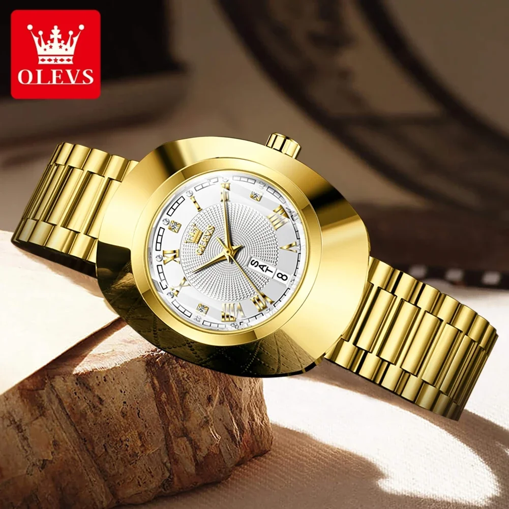 OELVS Original Imported Quartz Women\'s Watch Tungsten Steel Case Luxury Gold Fashion Elegant Diamond Waterproof Women\'s Watch