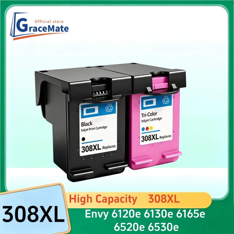 308XL Compatible Ink Cartridge Replacement for hp 308 xl hp308 for HP Envy 6120e 6130e 6165e 6520e 6530e DeskJet 2900 Printer