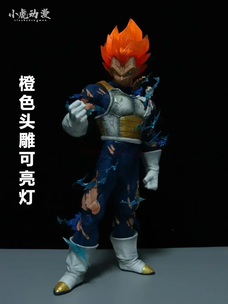 55Cm Drakenbal Z Originele Bandai Anime Figuur Nieuwe Gk Vegeta Super Saiyan Drie Kop Actie Pvc Collectie Beeldje