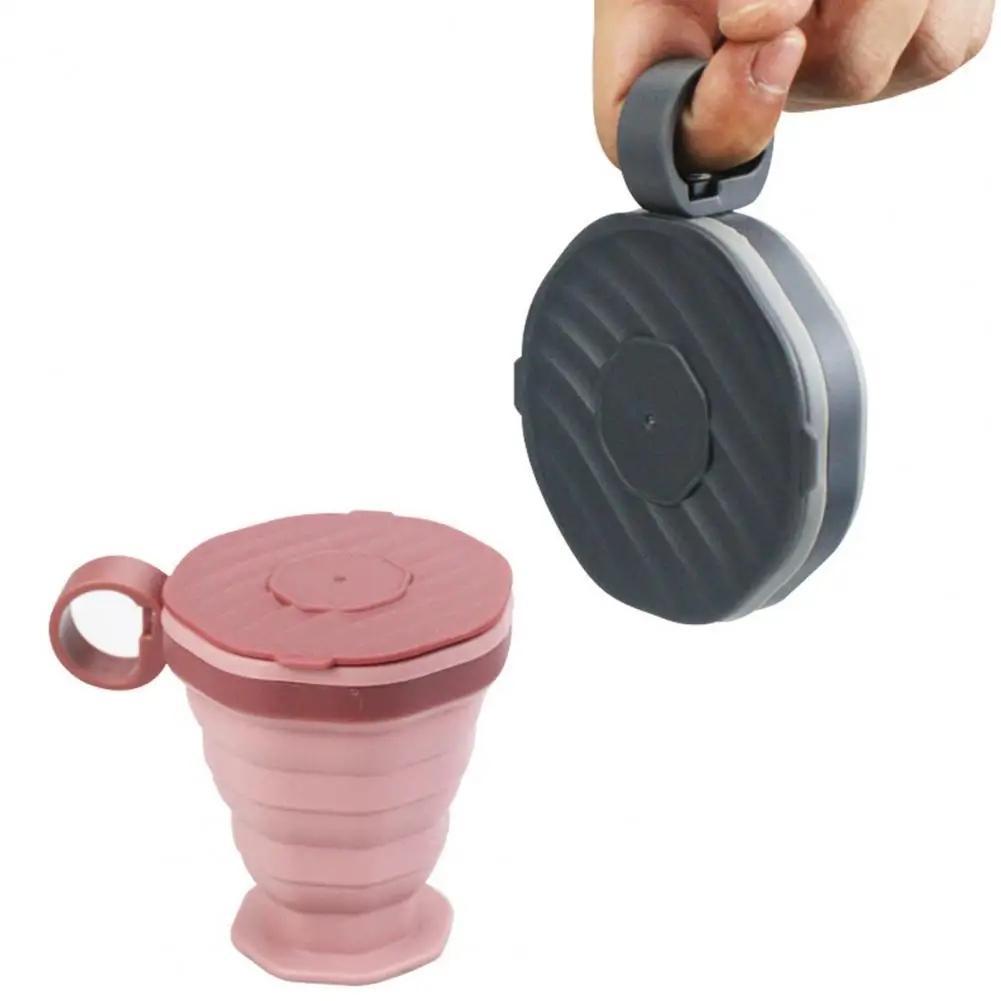 Compact Folding Tea Cup Collapsible Travel Cup Silicone Portable Coffee Tumbler Reusable To-go Pocket Size Bottle for Hot Drinks