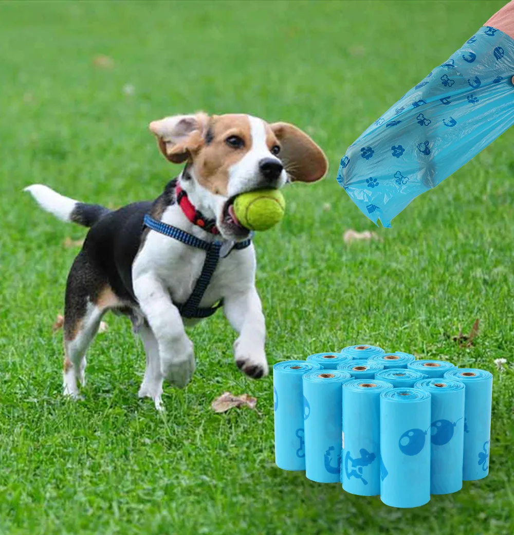 Sky Blue Pet Trash Bag Biodegradable Dog Poop Bag Trash Bag Pet Litter Bag Outside Walking Earth Friendly Poop Bag