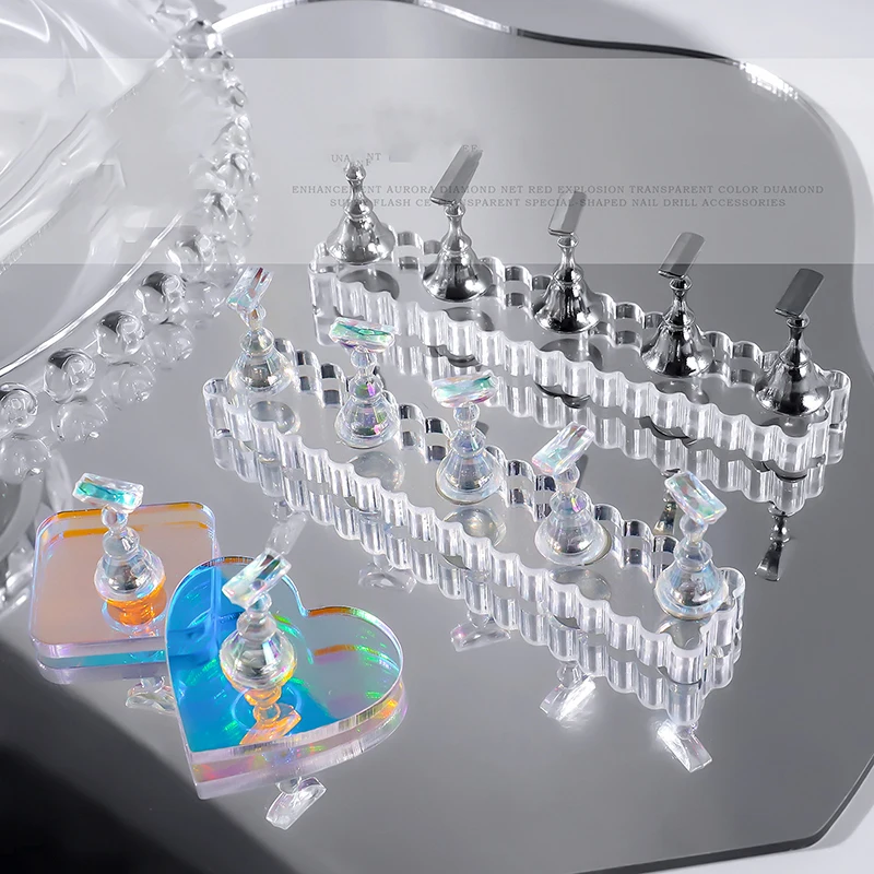 

Магнитный держатель для ногтей, подставка для накладных ногтей, подставка для практики, держатель для ногтей Aurora, дисплей для дизайна ногтей для художественного салона DIY и практики, 5 шт./компл.