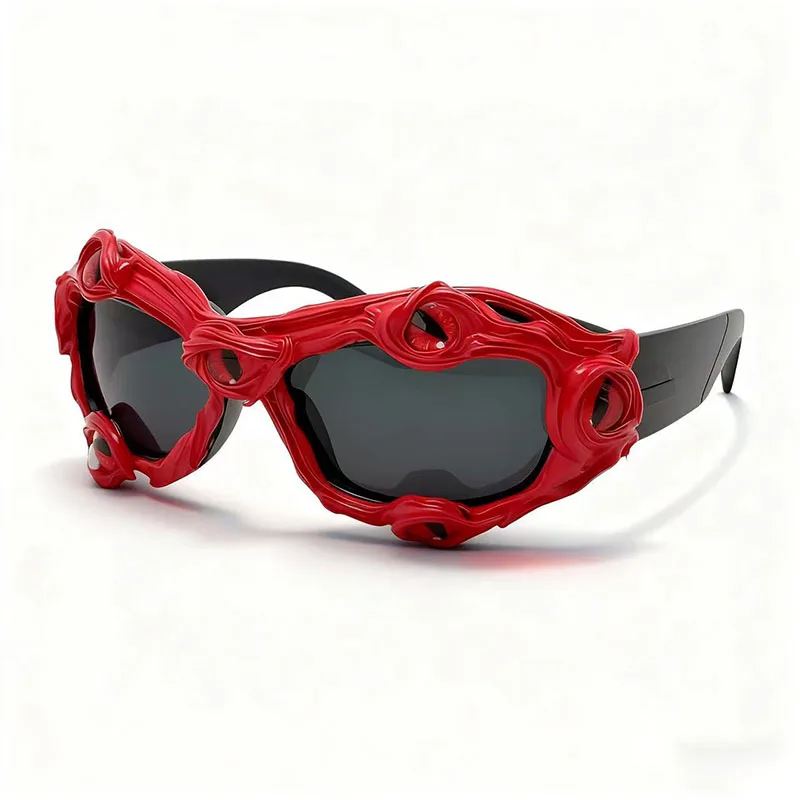 Unisex Gothic Eyeball Halloween Sunglasses Black Red Dark Avant-garde Exaggerated Theme Cosplay Party Shades Men Women Eyewears