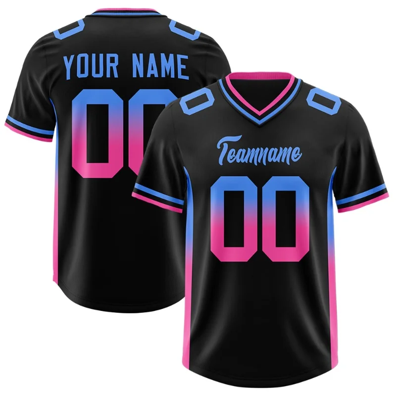 Custom Football Jerseys Uniform V-Neck T-Shirt  Men's Football Stitching Name Pattern Color Retro Harajuku Summer Short T-Shirt