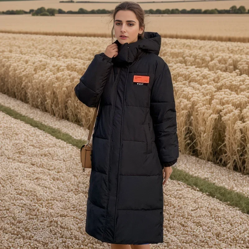 

2025 New Women's Winter Jacket Female Long Cotton Jacket Knee Over Jacket Loose Casual Coats Women's Thicken Warm Jackets 2025