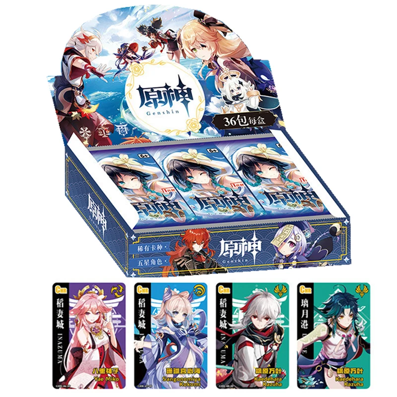 New Genshin Impact Card Collection Box Booster Anime Classic Luxury Commemorative Edition SP QR CP Cards Toy For Children Gifts