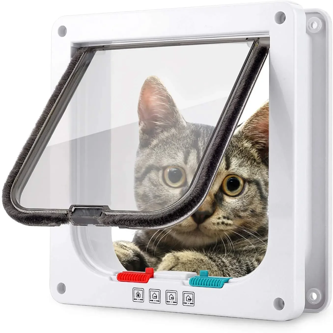 Pet Door Cat Doorway Dog Door Two-Way Free Access Doorway Installation Glass Wooden Door