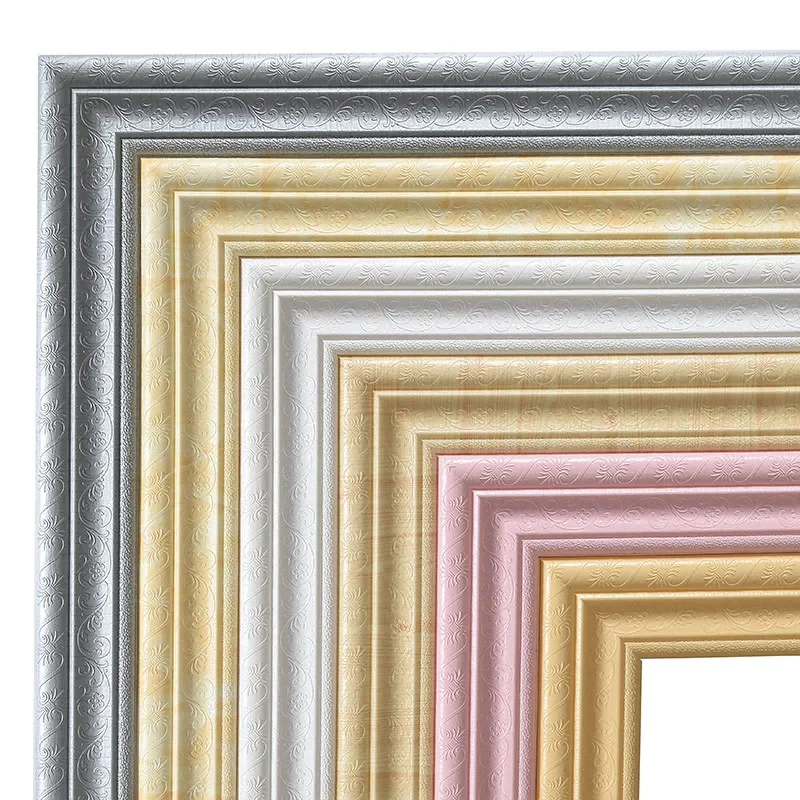 3D Foam DIY Oil Diamond Painting Frame Stickers Self Adhesive Waterproof Baseboard Wall Sticker Living Room Bedroom Home Decor