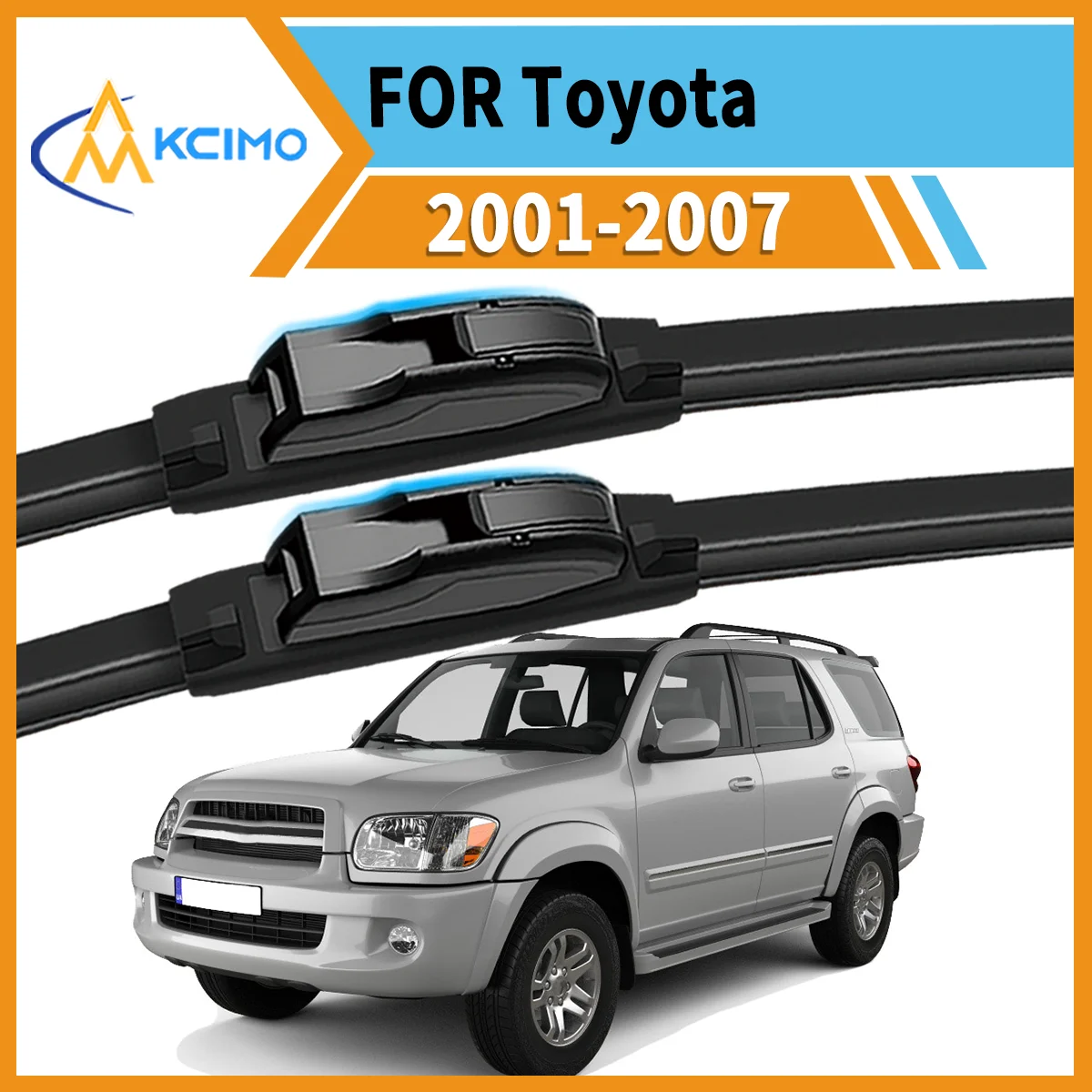 

Max Visibility Max Safety 2PCS Wiper Blades for Toyota Sequoia 2001–2007 All-Season Performance Easy Install Durable Rubber