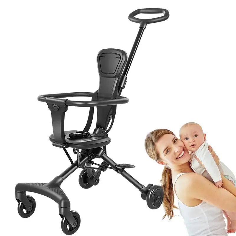 

Foldable Baby Stroller 360 Degrees Rotatable Reversible Portable Lightweight Comfortable Prams With Safety Belt For Infant