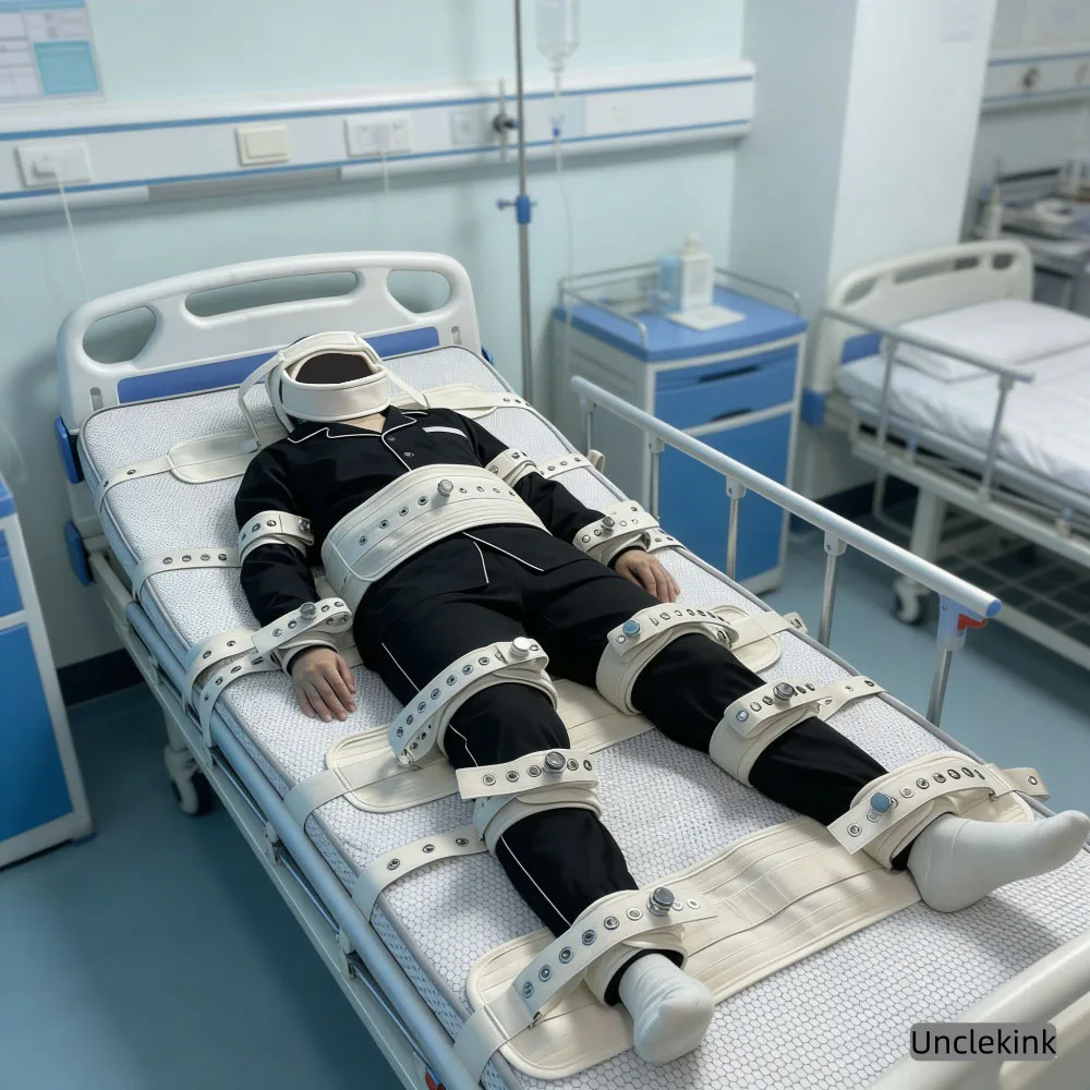 Magnetic Restraint for Mental Hospital Medical Asylum Restraints Magnetic Locking Cuffs Full Body Immobilization Belt Bed Ties view 4