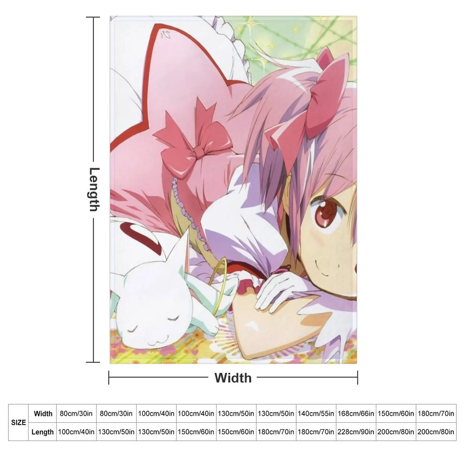 madoka magica official art Throw Blanket Plaid Beach blankets and throws Decorative Beds Flannels Fashion Sofas Blankets