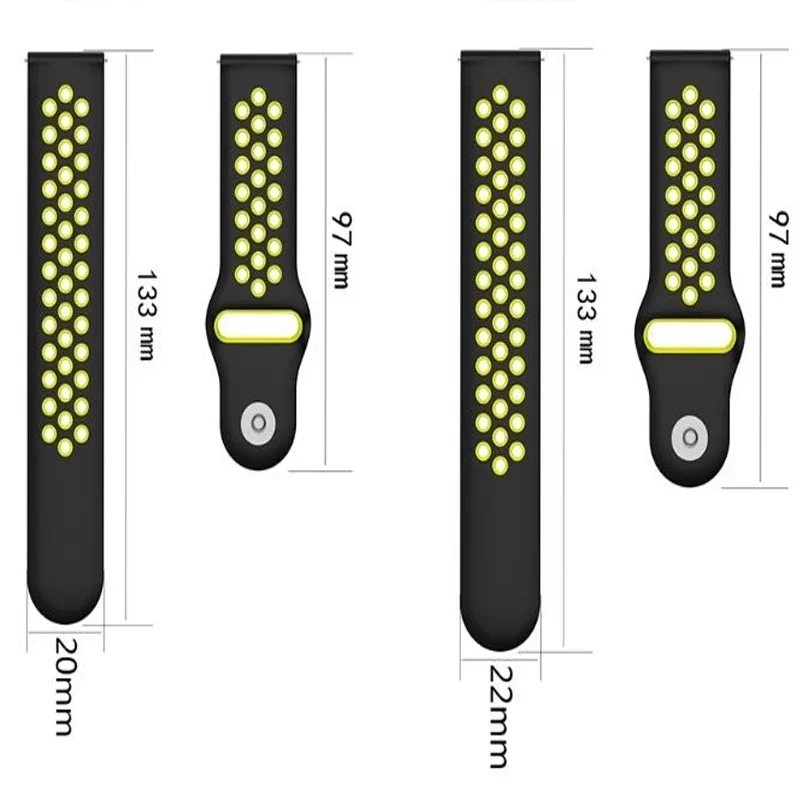 22mm 20mm watch Band for Samsung Galaxy Watch 7-6-5-pro-4-Classic/active 2 40/44MM Silicone bracelet Huawei GT 4-3-2e-pro strap