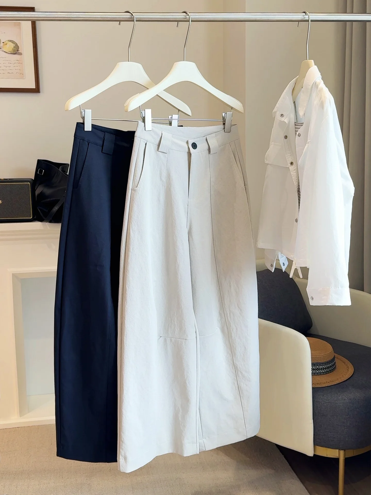 ارتفاع الخصر بنطال ذو قصة أرجل واسعة للنساء على شكل كمثرى خريف 2025 الكورية نمط بناطيل كاجوال التخسيس فضفاضة تناسب تنوعا #1