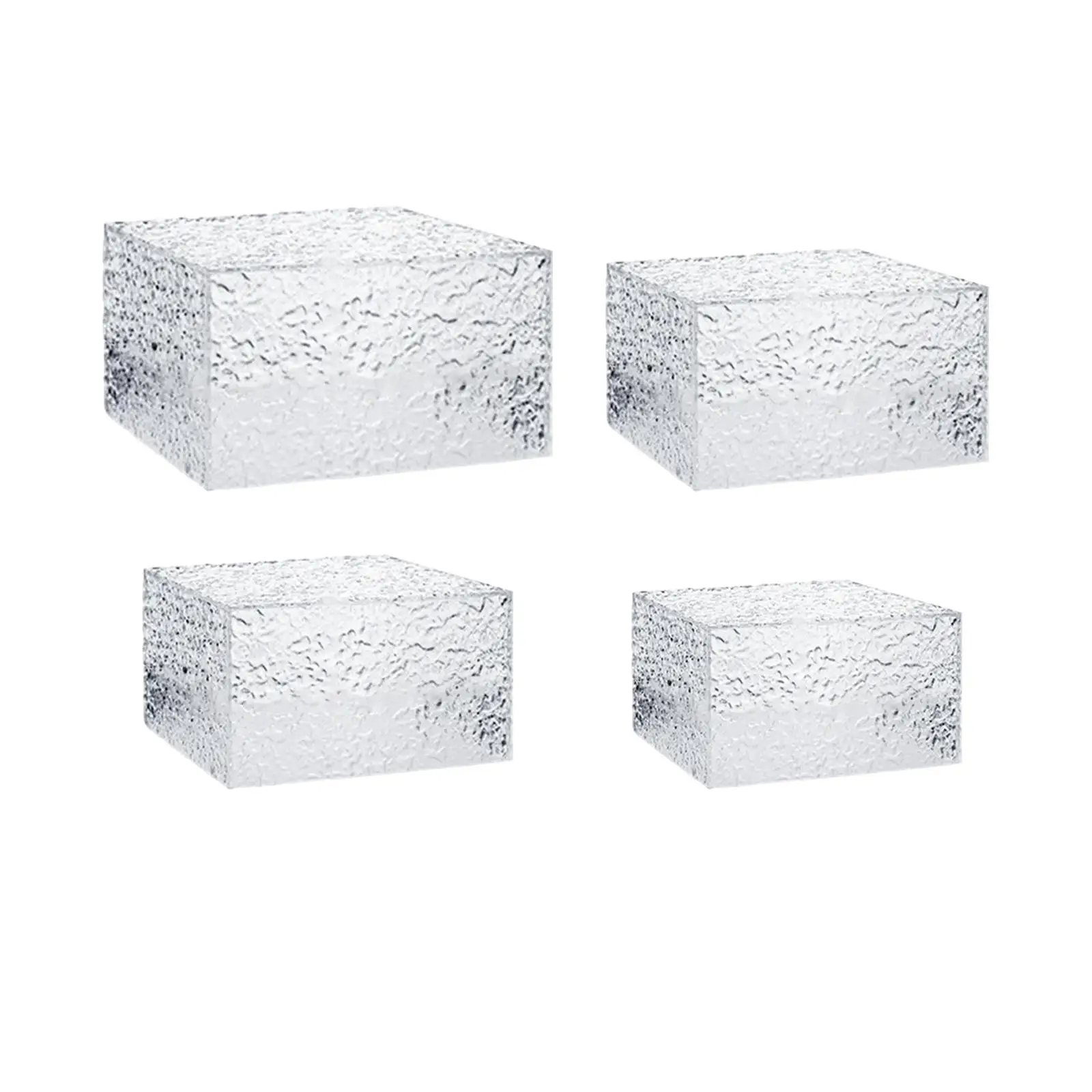 Acrylic Cube Display Box Riser for Buffet Table with Hollow bottoms Nesting Riser for Food Cake Collection Jewelry Collectibles