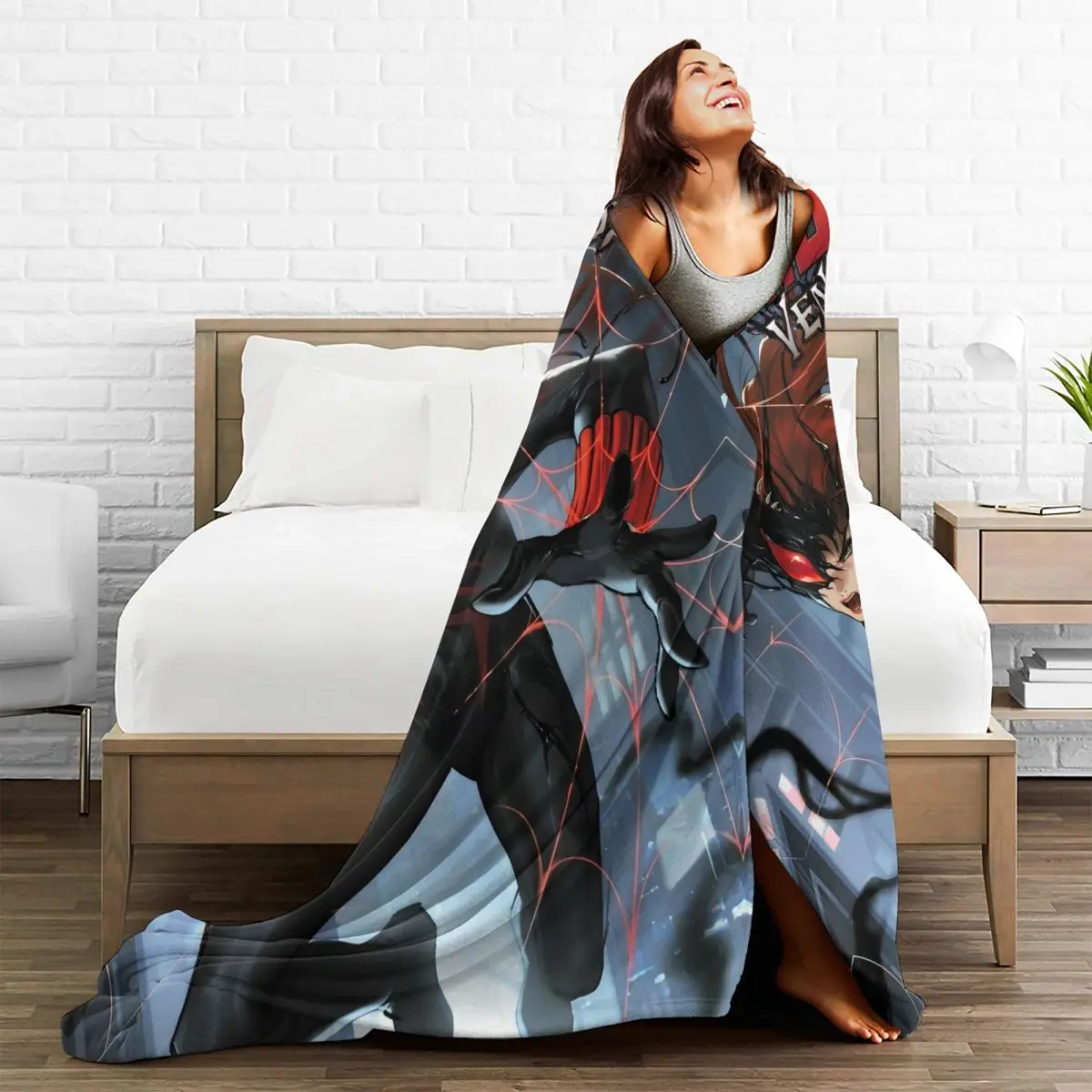 Warm Blanket Travel Black Widow Throw Blanket Flannel Bedspread For Bedroom Comfortable Sofa Bed Cover