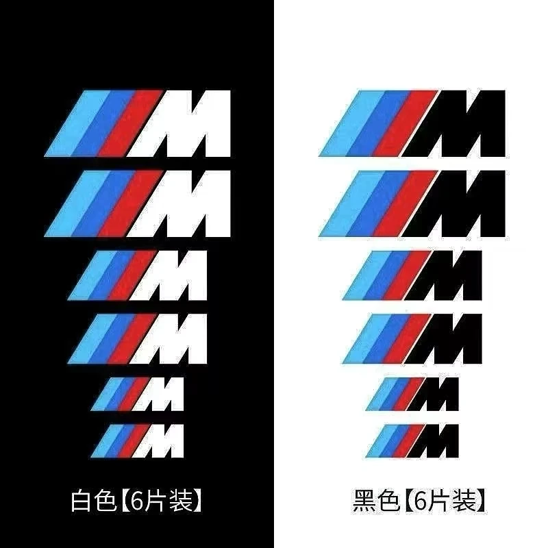 

6pcs for BMW M caliper sticker high temperature brake modified sticker BMW BMW three-bar M car sticker .Window glass.