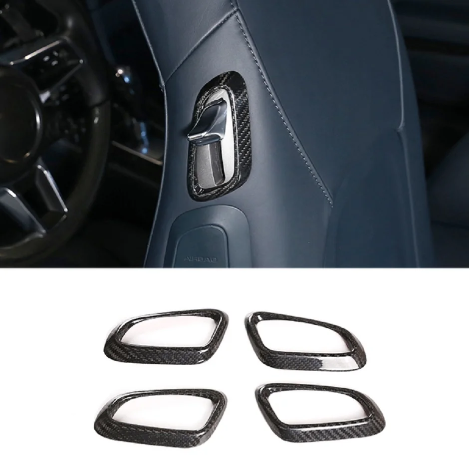 

Real Carbon Fiber Car Seat Handle Frame Seat Adjuster ButtonTrim Cover Fit For Porsche 718 911 2012-2019