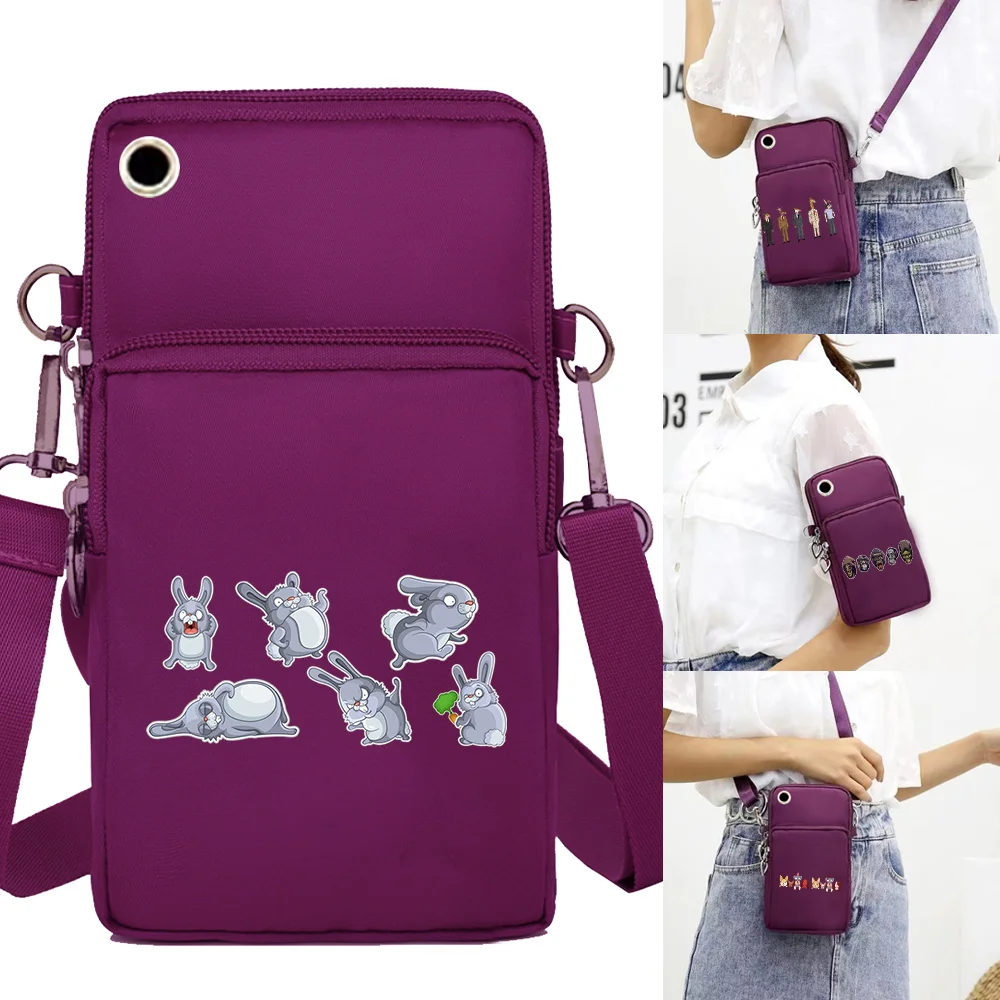 Universal Mobile Phone Bag Sport Arm Running Coin Purse for Girls Shoulder Bag Cartoon Pattern for Samsung/iPhone Phone Pouch