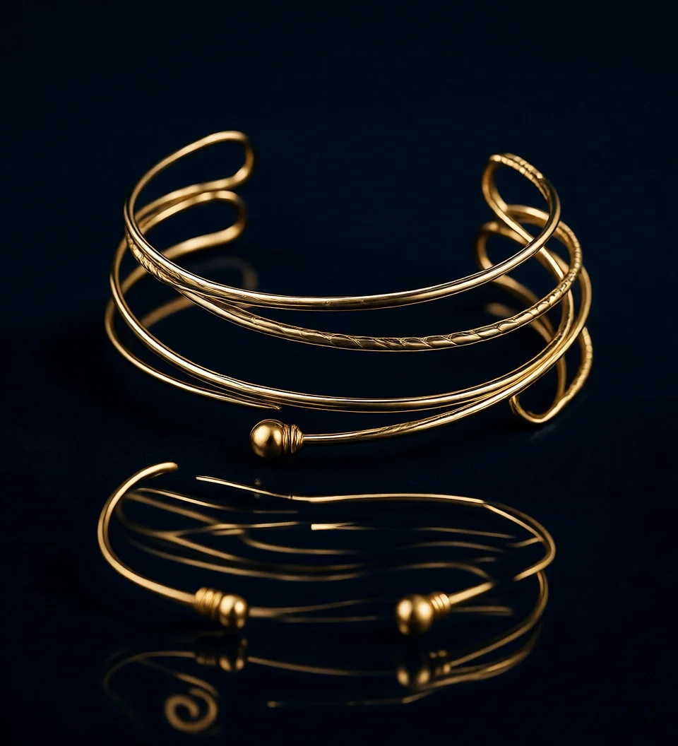 

Набор из 6 регулируемых золотых браслетов-манжет на предплечье для женщин