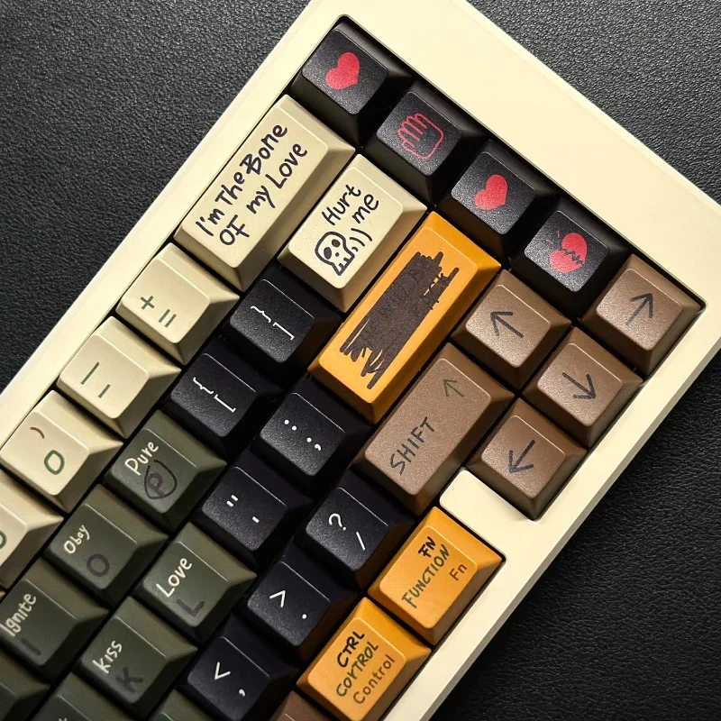 MiFuny Love Story tutup kunci kustom profil ceri penutup kunci PBT 5 sisi pewarna sublimasi Anime Keycap untuk hadiah Keyboard mekanis