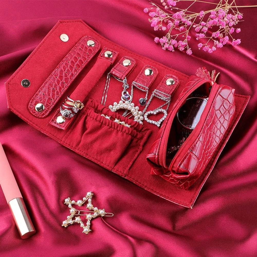 

Кожаный футляр для ювелирных изделий с узором аллигатора, большой вместительный органайзер для ювелирных изделий с защитой от ударов, съемное ожерелье