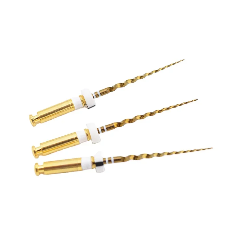 Denspay Dental Instrument Heat Activation Super File Gold Rotary Flexible Engine Taper Files Root Canal Dentist Tool Material