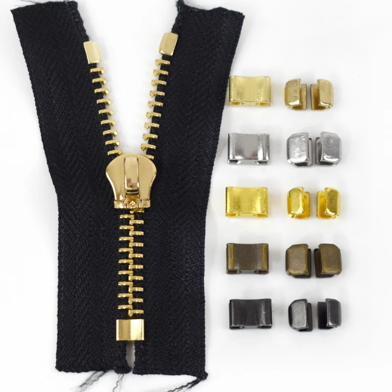 10/20/50 مجموعات Meetee سستة المؤشر عدم الانزلاق الذيل سدادة 3 # 5 # 8 # 10 # U Code Metal Zip End Fastener Clips مجموعات إصلاح سحابات الخياطة #5