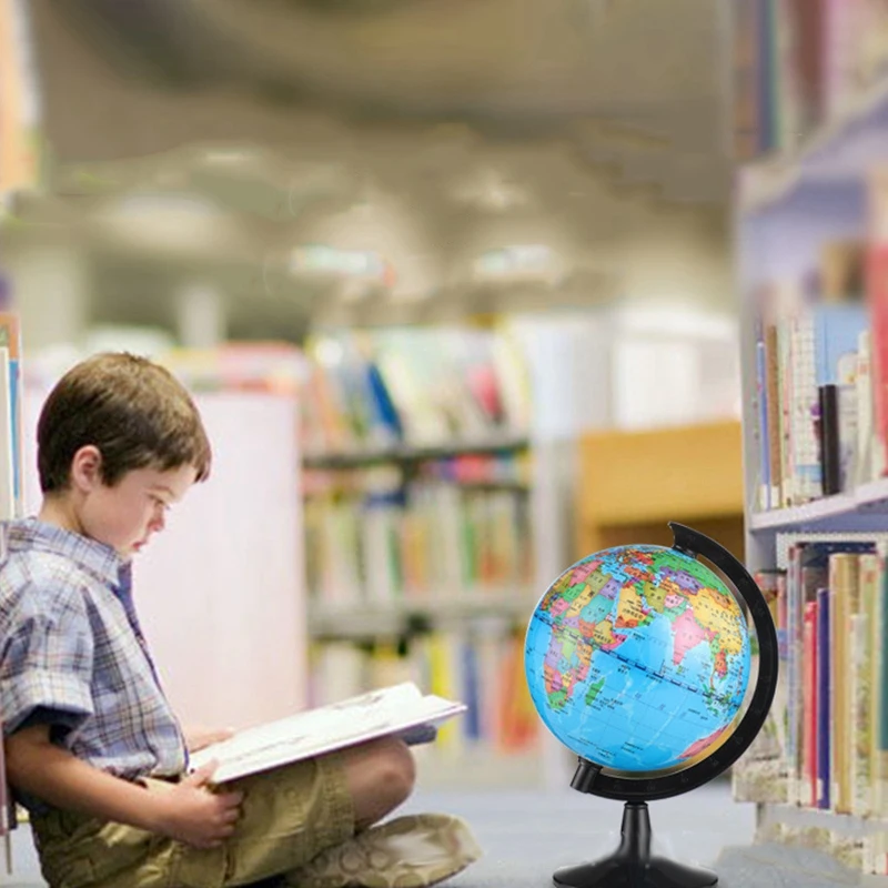 Globo terráqueo pequeño giratorio portátil, adecuado para el aprendizaje de la geografía y la decoración de las habitaciones de los niños