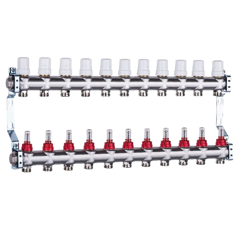 

Premium Quality 304 Stainless Steel Flow Meter Floor Heating Manifold