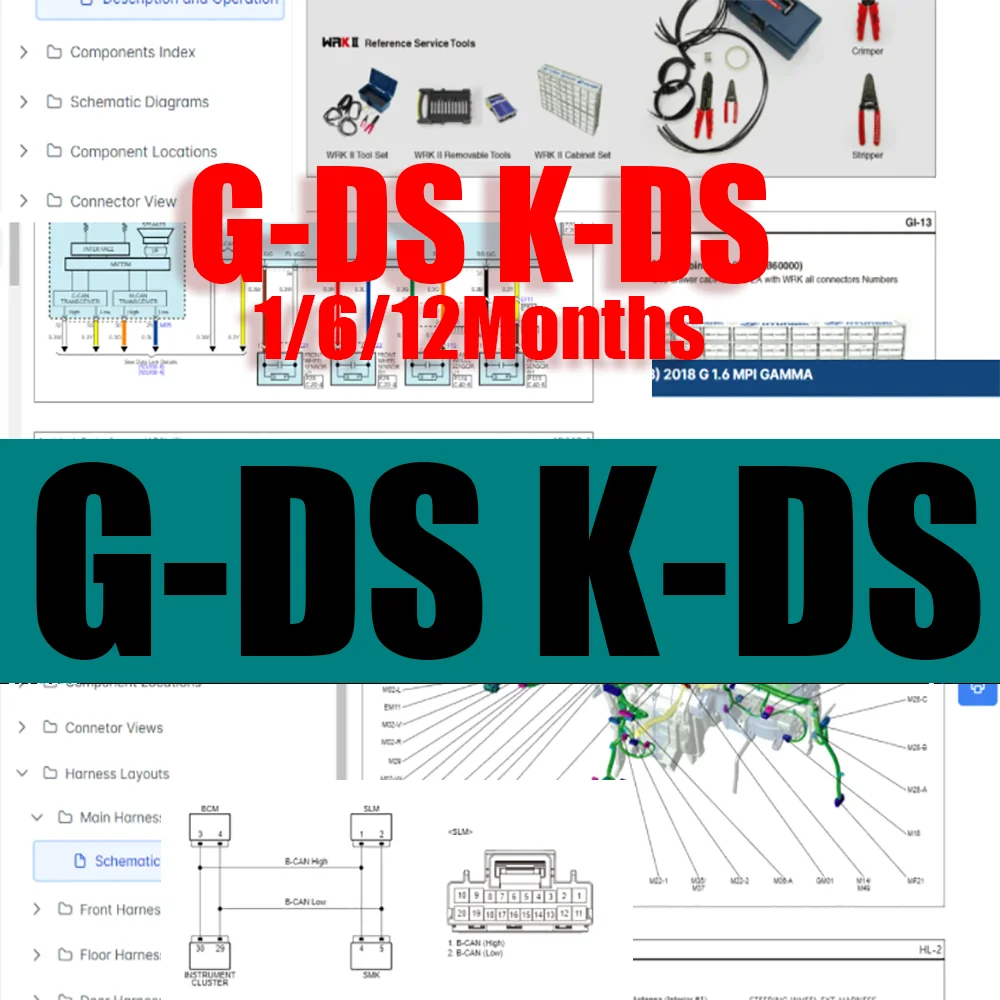 For GDS KDS Online Account Workshop Data for Alldata Car Repair Software for G-DS K-DS Support Mobile/PC Login Wiring Diagrams
